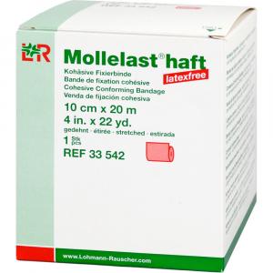 MOLLELAST haft Binden latexfrei 10 cmx20 m rot