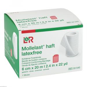 MOLLELAST haft Binden latexfrei 6 cmx20 m rot