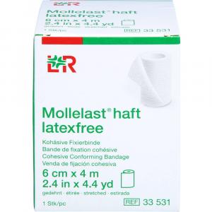 MOLLELAST haft Binden latexfrei 6 cmx4 m weiß