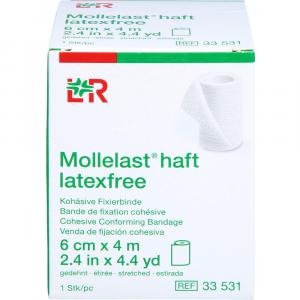 MOLLELAST haft Binden latexfrei 6 cmx4 m weiß