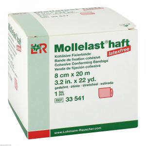 MOLLELAST haft Binden latexfrei 8 cmx20 m rot