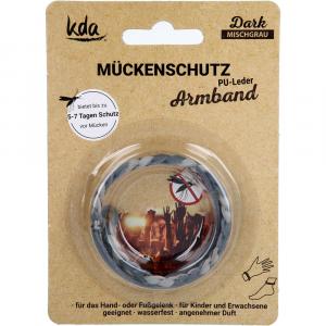 MÜCKENSCHUTZ Armband PU-Leder mischgrau KDA