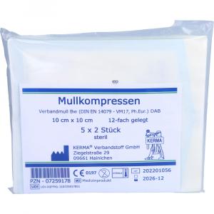 MULLKOMPRESSEN 10x10 cm steril 12fach BW