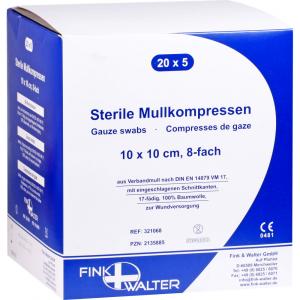 MULLKOMPRESSEN 10x10 cm steril 8fach