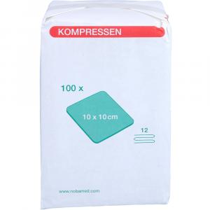MULLKOMPRESSEN 10x10 cm unsteril 12fach grün