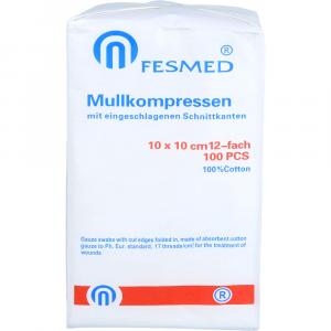 MULLKOMPRESSEN 10x10 cm unsteril 12fach Papier