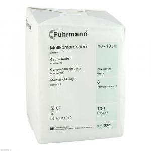 MULLKOMPRESSEN 10x10 cm unsteril 8fach