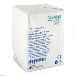 MULLKOMPRESSEN 10x10 cm unsteril 8fach