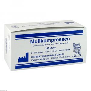 MULLKOMPRESSEN 10x10 cm unsteril 8fach BW
