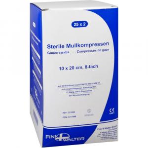 MULLKOMPRESSEN 10x20 cm steril 8fach