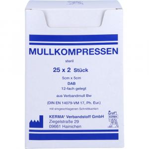 MULLKOMPRESSEN 5x5 cm steril 12fach BW