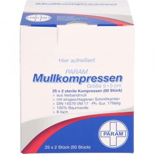 MULLKOMPRESSEN 5x5 cm steril 8fach