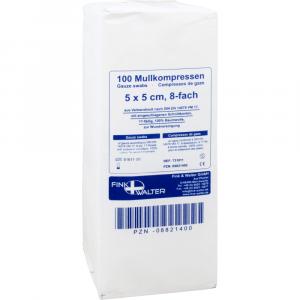 MULLKOMPRESSEN 5x5 cm unsteril 8fach