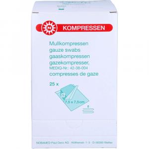 MULLKOMPRESSEN 7,5x7,5 cm steril 8fach