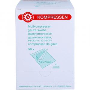 MULLKOMPRESSEN 7,5x7,5 cm steril 8fach