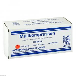 MULLKOMPRESSEN 7,5x7,5 cm unsteril 8fach BW