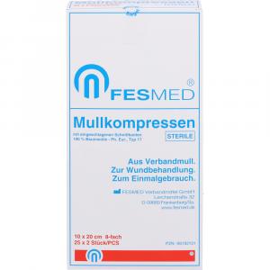 MULLKOMPRESSEN ES 10x20 cm steril 8fach
