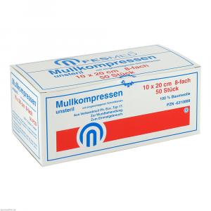 MULLKOMPRESSEN ES 10x20 cm unsteril 8fach