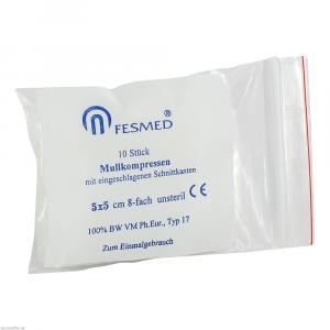 MULLKOMPRESSEN ES 5x5 cm unsteril 8fach