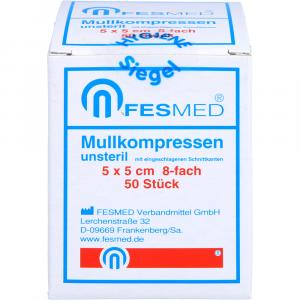 MULLKOMPRESSEN ES 5x5 cm unsteril 8fach