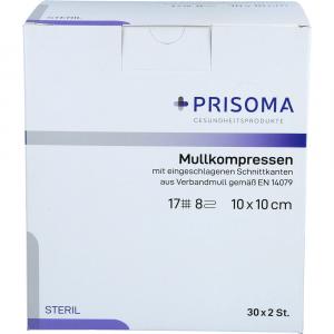 MULLKOMPRESSEN Prisoma 10x10 cm steril 8fach