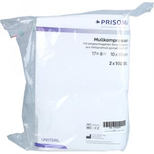 MULLKOMPRESSEN Prisoma 10x10 cm unsteril 8fach