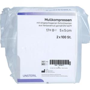 MULLKOMPRESSEN Prisoma 5x5 cm unsteril 8fach