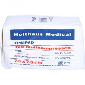 MULLKOMPRESSEN YPSIPAD 7,5x7,5 cm unsteril 8fach