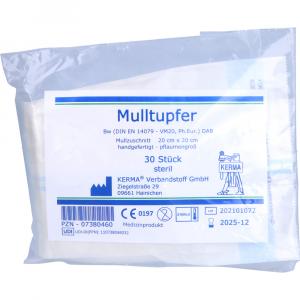 MULLTUPFER 20x20 cm pflaumengroß steril