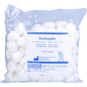 MULLTUPFER 20x20 cm pflaumengroß unsteril