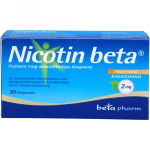 NICOTIN beta Fruitmint 2 mg wirkstoffhalt.Kaugummi