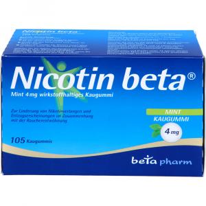 NICOTIN beta Mint 4 mg wirkstoffhalt.Kaugummi