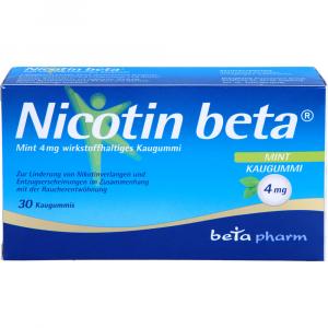 NICOTIN beta Mint 4 mg wirkstoffhalt.Kaugummi