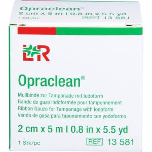 OPRACLEAN Mullbinde z.Tampon.m.Jodoform 2 cmx5 m