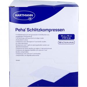 PEHA SCHLITZKOMPRESSEN 10x10 cm steril