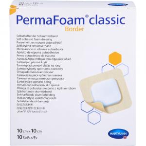 PERMAFOAM classic Border Schaumverband 10x10 cm