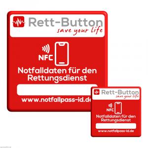RETT-BUTTON Set 6x6 cm und 3x3 cm