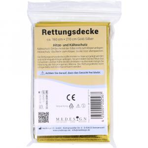 RETTUNGSDECKE 160x220 cm gold/silber