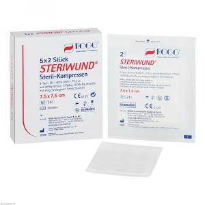 ROGG STERIWUND Kompr.7,5x7,5 cm steril 8fach