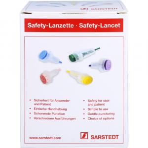 SAFETY-LANZETTEN 28 G Einst.Tiefe 1,6mm mini blau