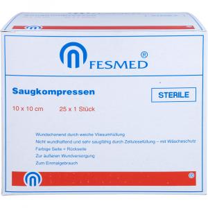 SAUGKOMPRESSEN steril 10x10 cm