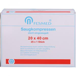 SAUGKOMPRESSEN steril FESMED 20x40 cm