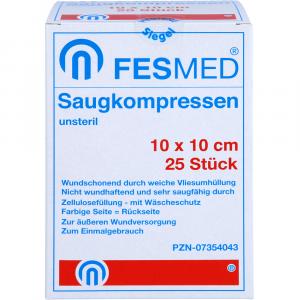 SAUGKOMPRESSEN unsteril 10x10 cm