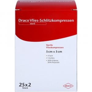 SCHLITZKOMPRESSEN Vlies 5x5 cm steril 4fach