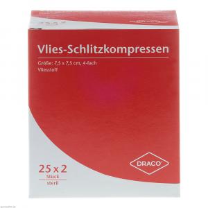 SCHLITZKOMPRESSEN Vlies 7,5x7,5 cm steril 4fach
