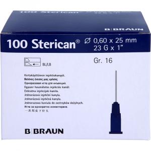 STERICAN Kanülen Luer-Lok 0,60x25 mm Gr.16 blau