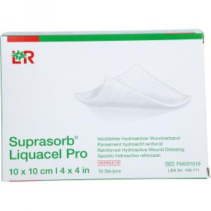 SUPRASORB Liquacel Pro 10x10 cm Kompressen