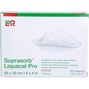 SUPRASORB Liquacel Pro 10x10 cm Kompressen