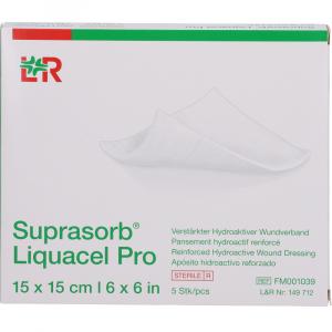 SUPRASORB Liquacel Pro 15x15 cm Kompressen