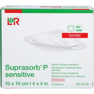 SUPRASORB P sensitive PU-Schaumv.border 10x10cm